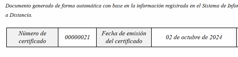 Imagen pie de página de certificado codificado